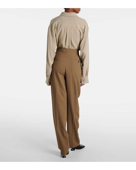 Ferragamo Brown Gerade High-Rise-Hose