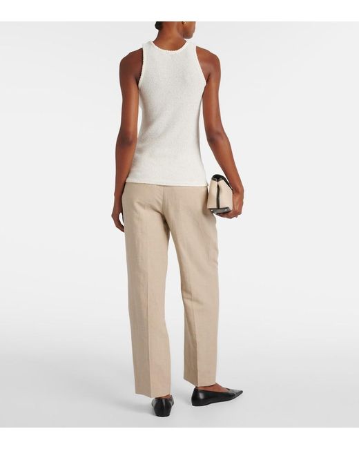 Totême  White Boucle-Knit Tank Top