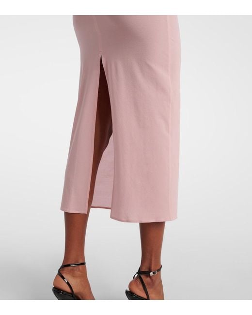 Magda Butrym Pink Midi Dress With Ruffles