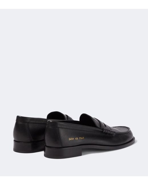 Common Projects Black Leather Penny Loafers for men