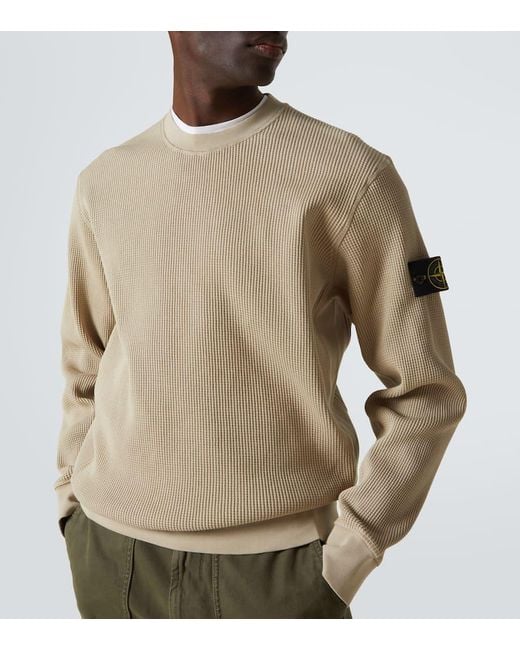 Stone Island Pullover Compass Aus Baumwolle in Natural für Herren