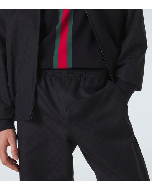Gucci Blue Gg Canvas Straight-Leg Pants for men