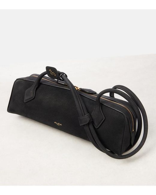 Alaïa Black Le Teckel Medium Suede Shoulder Bag