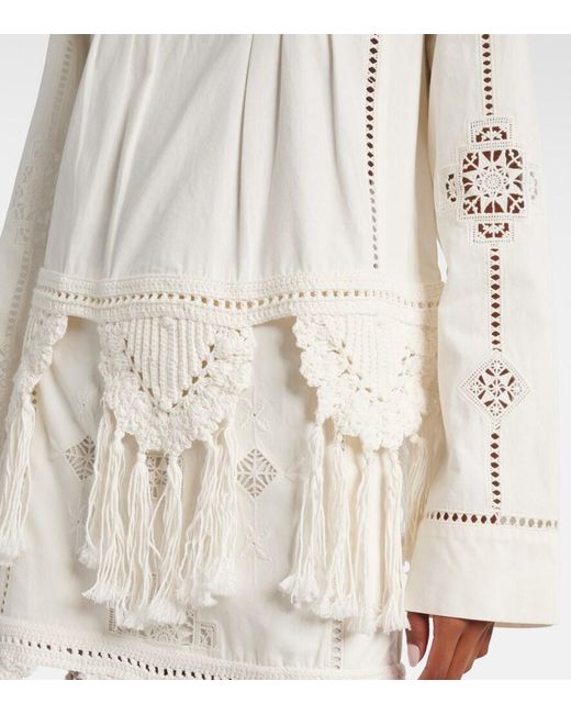 Isabel Marant White Severine Macrame Cotton Top