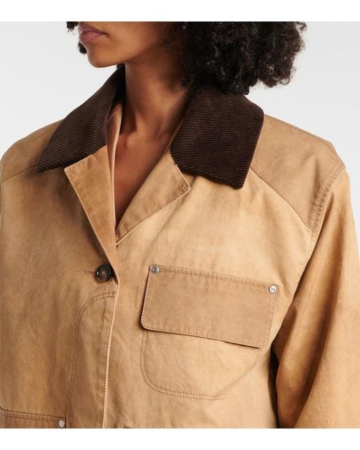 Stella McCartney Brown Corduroy-Trimmed Cotton Field Jacket