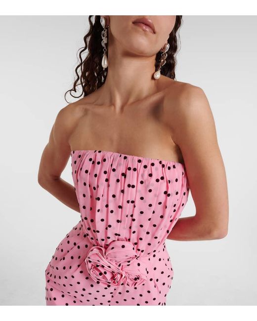 Vestido de fiesta de georgette de seda Alessandra Rich de color Pink