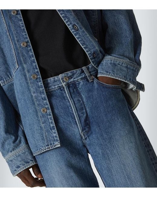 Jil Sander Blue Faded Straight Jeans for men