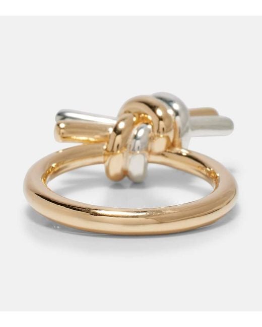 Bottega Veneta Metallic Ring Knot Aus Sterlingsilber, 18Kt Vergoldet
