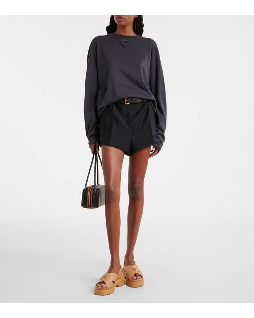 Prada Brown Logo Rubber Platform Sandals