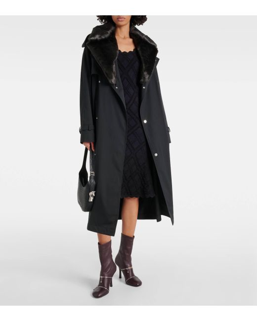 Trench-coat Kennington en fourrure synthetique Burberry en coloris Black