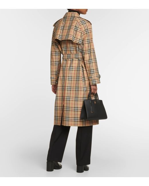 Burberry Natural Check Cotton Gabardine Trench Coat