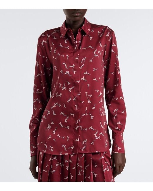 Altuzarra Red Chika Printed Satin Shirt