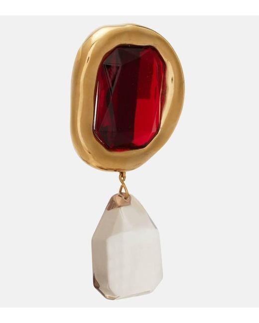 Givenchy Red Clip-Ohrringe Mit Kristallen