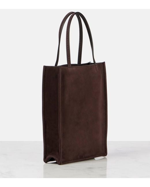 The Row Brown To Go Small Suede Tote Bag