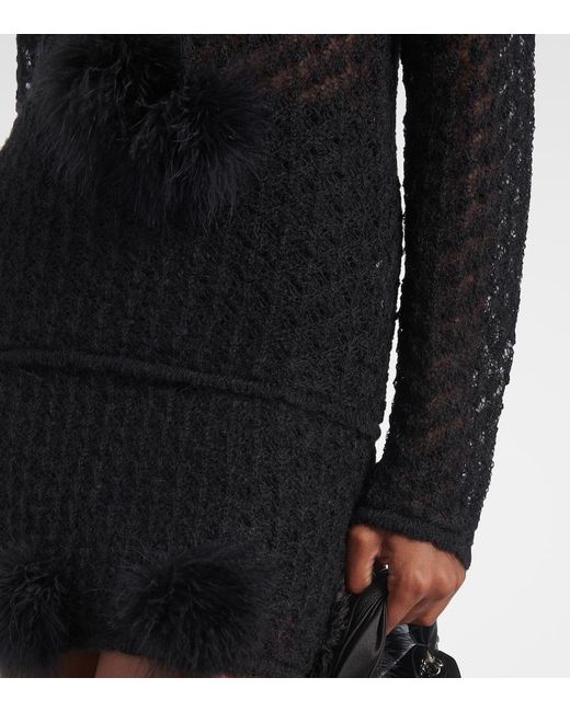 Blumarine Black Open-Knit Top