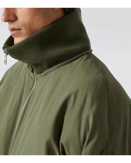 Loewe Green Shearling-Trimmed Technical Puffer Coat for men