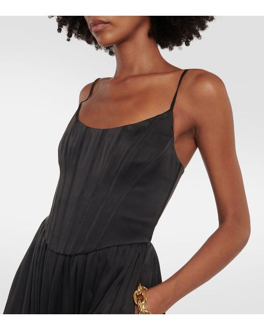 Zimmermann Black Silk Corset Midi Dress