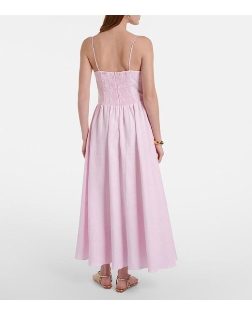 Faithfull The Brand Pink Vares Linen Maxi Dress