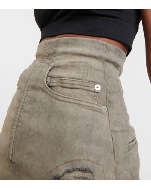 DRKSHDW - Shorts di jeans a vita alta di Rick Owens in Gray