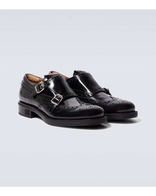 Miu Miu X Church's Monkstrap-Schuhe aus Leder in Black für Herren