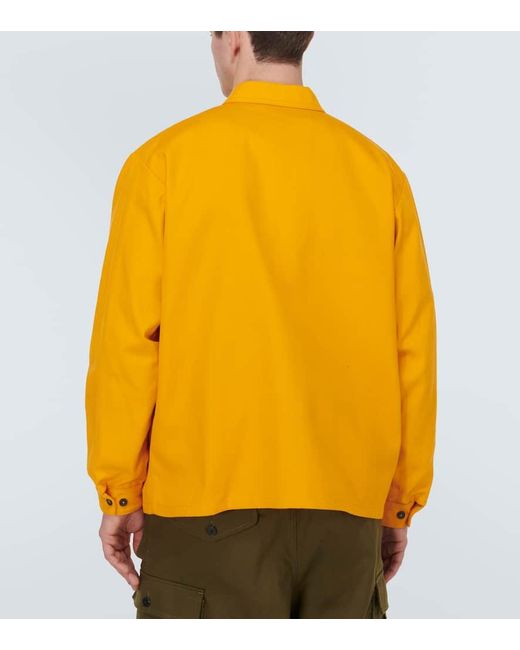 Marni Orange Logo Cotton-blend Gabardine Overshirt for men