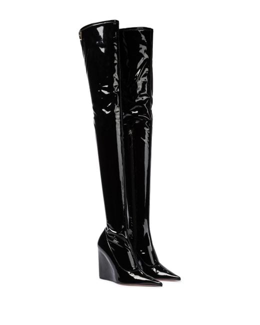 AMINA MUADDI Overknee-Stiefel Danielle aus Latex in Schwarz | Lyst AT