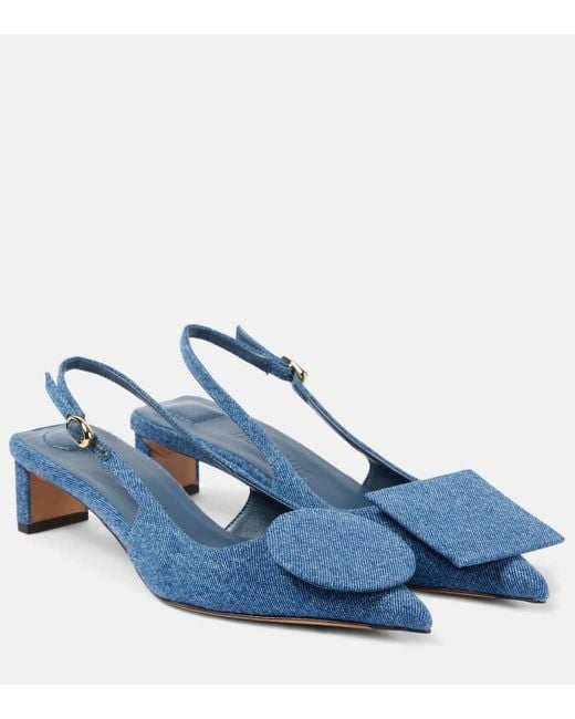 Zapatos de denim azul con punta puntiaguda Jacquemus de color Blue