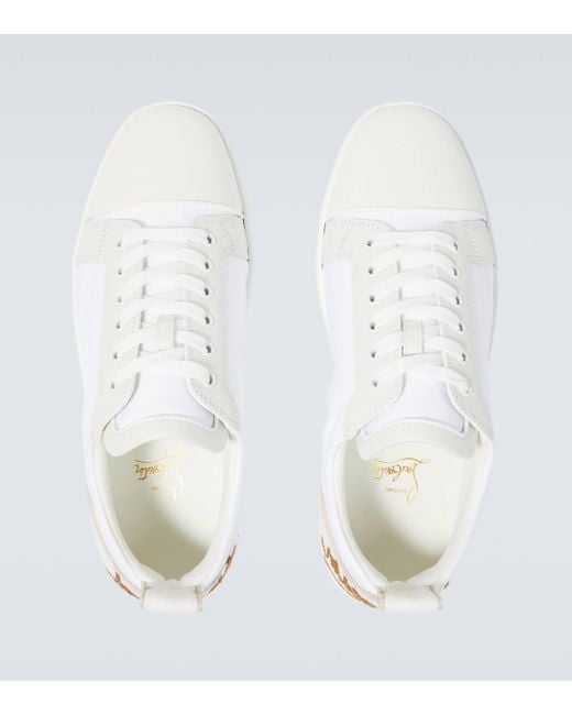 Christian Louboutin White Fun Louis Junior Leather Sneakers for men