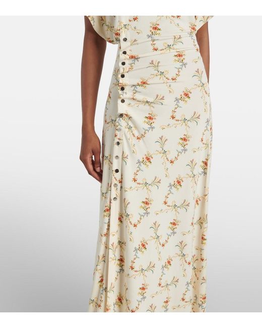 Rabanne Metallic Floral Gathered Midi Dress