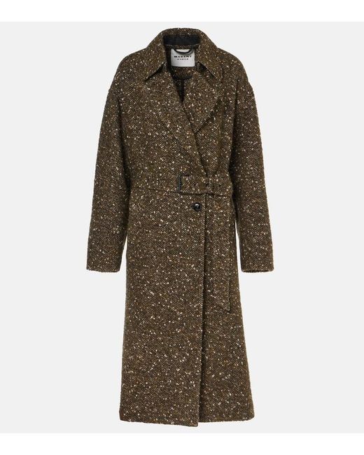 Isabel Marant Brown Horia Wool-Blend Wrap Coat