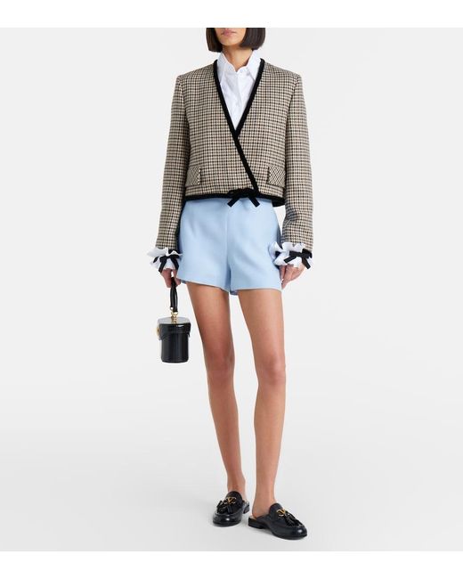 Valentino Blue Crepe Couture Vgold Shorts