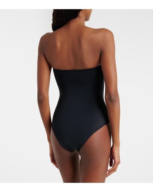 Johanna Ortiz Black Embroidered Swimsuit