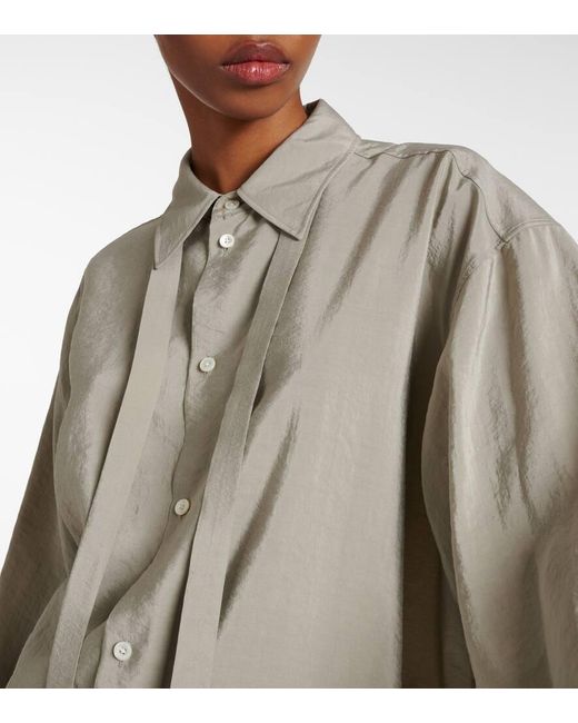 Lemaire Natural Tie-detail Silk-blend Shirt