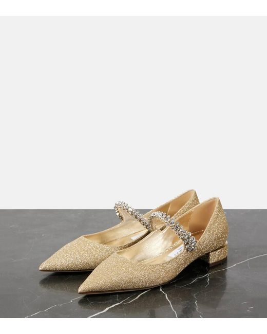 Ballerine Mary Jane Bing Con Cristalli di Jimmy Choo in Natural