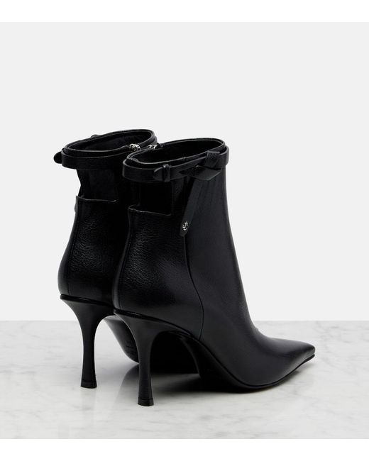 Jimmy Choo Black Camie 85 Cutout Leather Ankle Boots