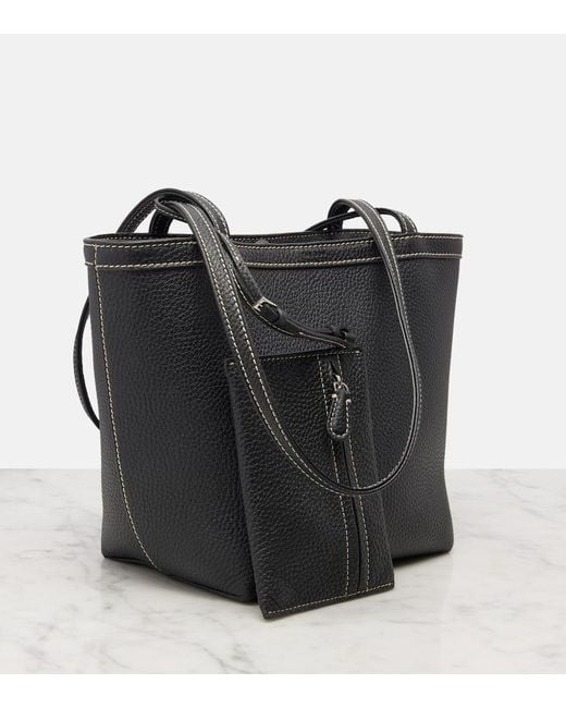 The Row Black Park Medium Leather Tote Bag