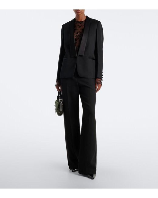 Fendi Black Silk And Cotton Wide-Leg Pants