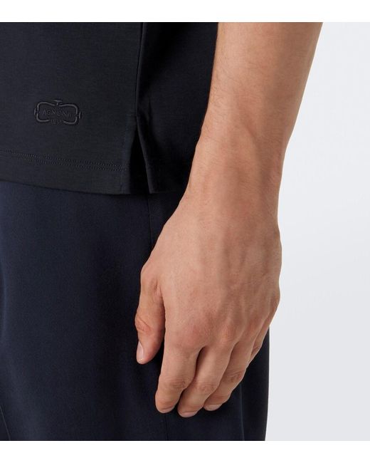 Agnona Black Cotton And Silk Jersey T-Shirt for men