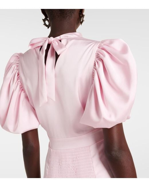 ROTATE BIRGER CHRISTENSEN Pink Dress With Puff Sleeves