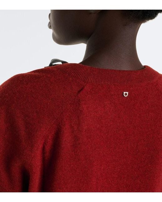 Ferragamo Red Cutout Wool And Cashmere-Blend Sweater