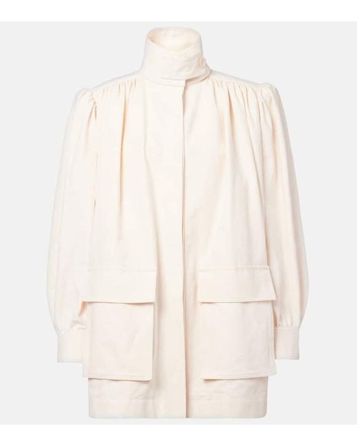 Chloé Natural Gathered Cotton Canvas Jacket