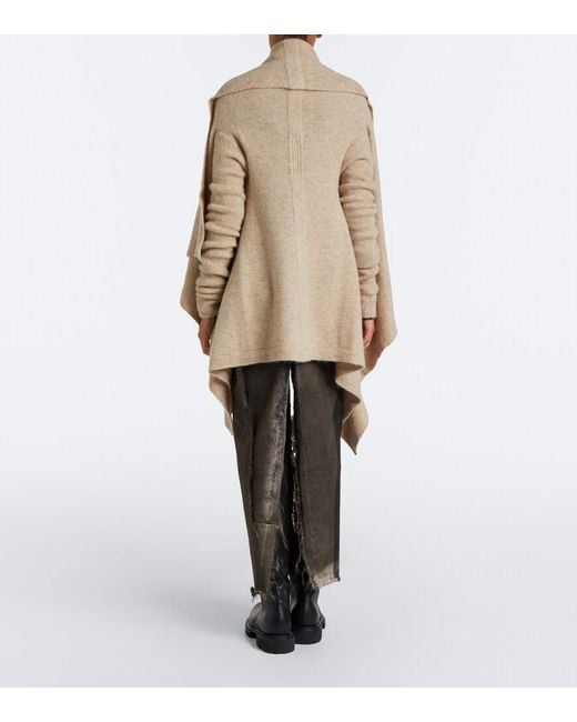 Rick Owens Natural Hooded Alpaca And Wool-Blend Cardigan