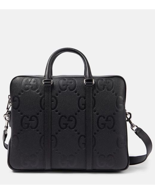 Gucci Black Jumbo Gg Leather Briefcase for men