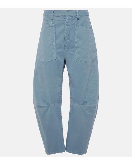 Pantalones barrel fit Shon de algodon Nili Lotan de color Blue