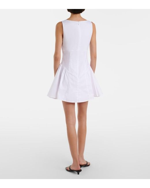 Staud White Gwen Cotton Minidress