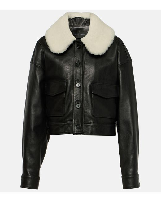 Proenza Schouler Black Judd Shearling-trimmed Leather Jacket
