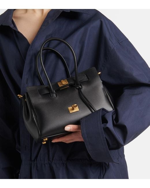 Balenciaga Black Bel Air Mini Leather Tote Bag