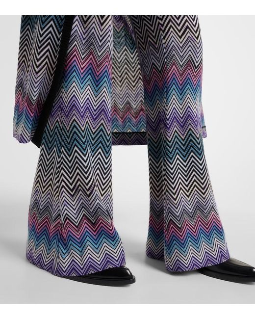 Missoni Blue Zig Zag Flared Pants