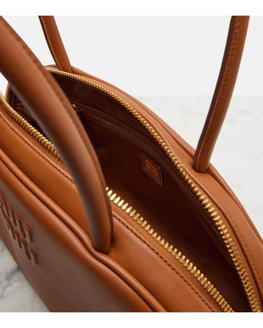 Miu Miu Brown Beau Large Leather Shoulder Bag