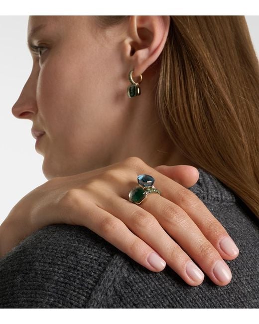 Pomellato Green Nudo 18Kt Rose And Ring With Malachite, Prasiolite, And Tsavorite